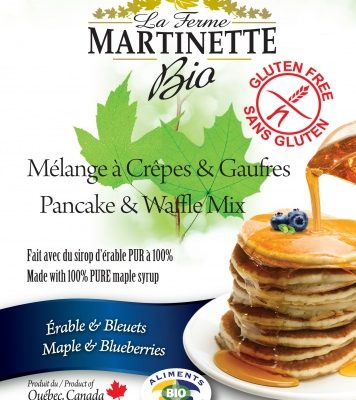 GLUTEN FREE ORGANIC Maple-Blueberry 250g Pancake & waffle mix
