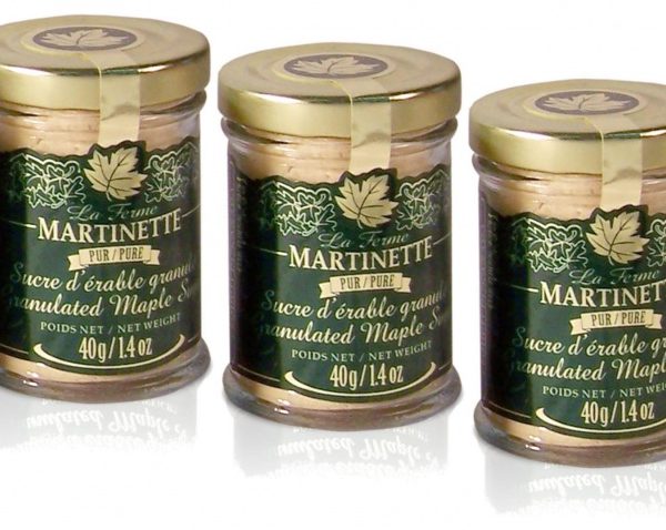 Pure granulated maple sugar FINE – 3 X 40g / 1,4 US fl oz  – Glass jars