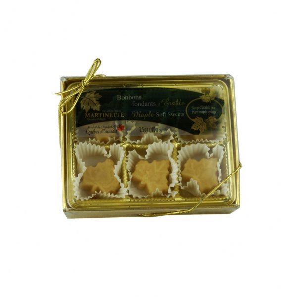 Pure maple soft sweets – box of 6 pieces (1.5 oz/40 g) Maple leaf shape