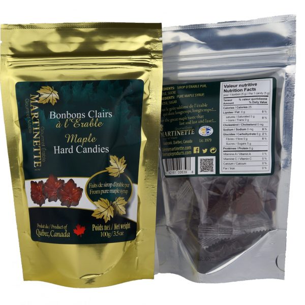 Clear hard maple syrup candies -100g