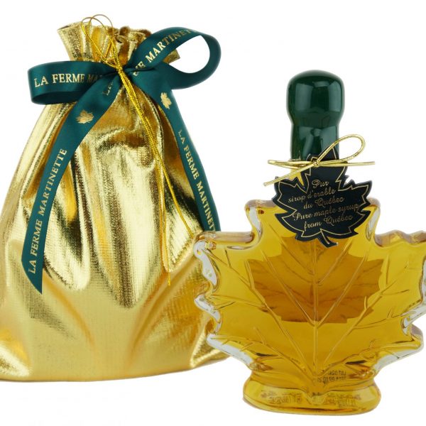 Pure maple syrup CANADA A- Golden, Delicate Taste 250ml -Maple leaf in a gift Gold bag