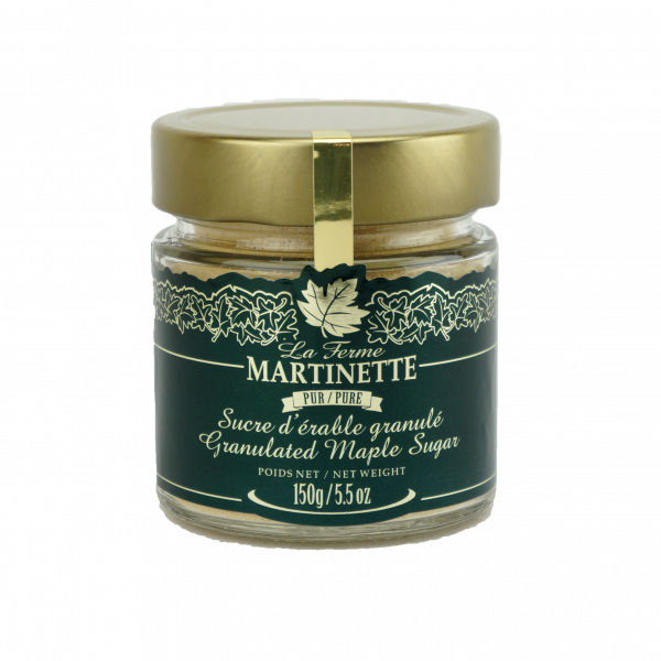 Pure granulated maple sugar FINE – 5.5 oz / 150 g  jar