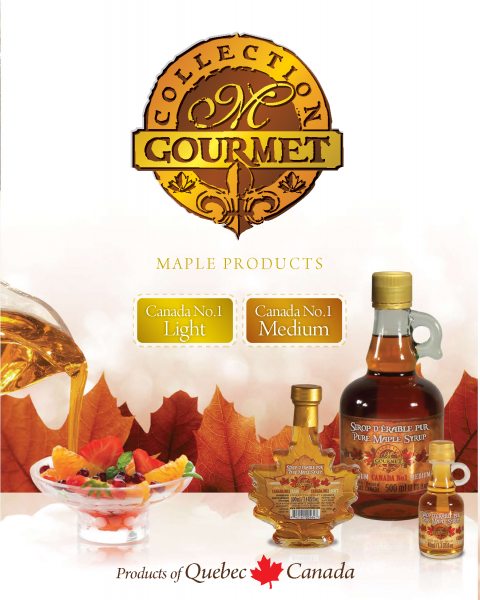 M GOURMET COLLECTION- Quebec Pure Maple Syrup- Canada NO1 LIGHT and Canada NO1 MEDIUM