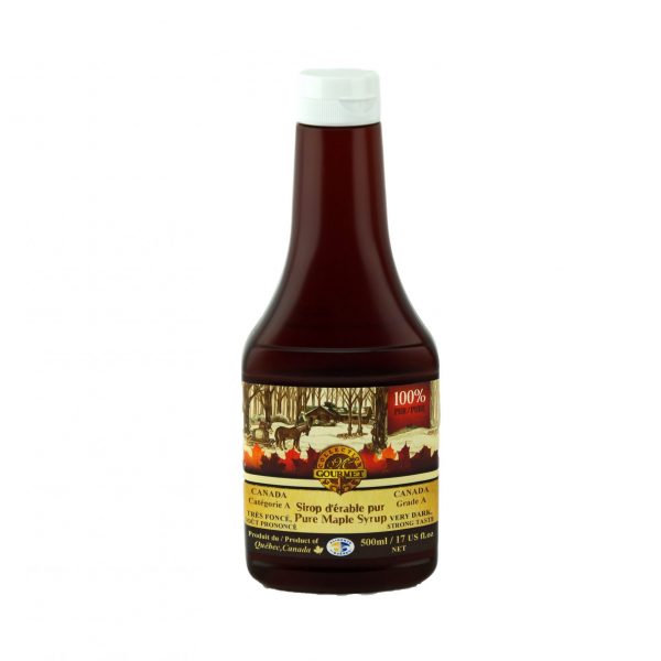Pure maple syrup 500ml-Very Dark, Strong Taste – Squeezable bottle