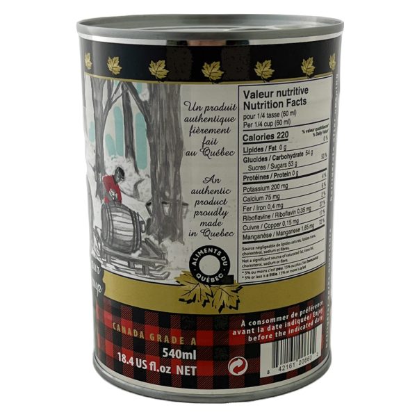 Pure maple syrup CANADA A- VERY DARK, Strong Taste 540ml - Image 3