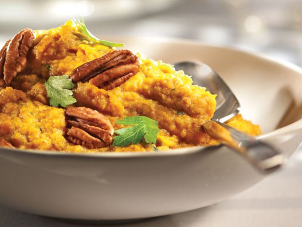 Sweet Potato Puree with Pecans and Maple Syrup