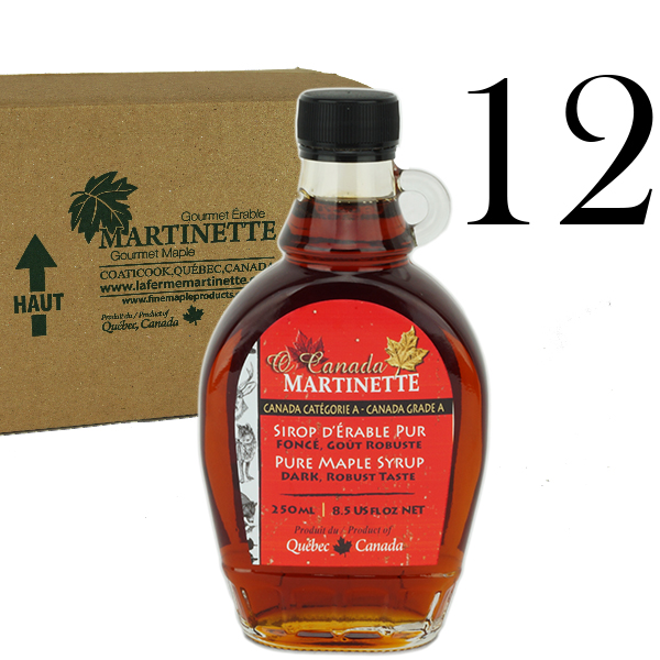 O CANADA- Pure Maple Syrup- DARK, Robust Taste 12X250ml