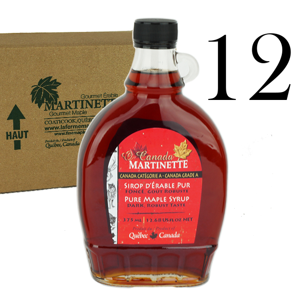 O CANADA- Pure Maple Syrup- DARK, Robust Taste 12X375ml