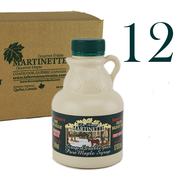 Pure maple syrup 12x500 ml CANADA A- Golden, Delicate Taste