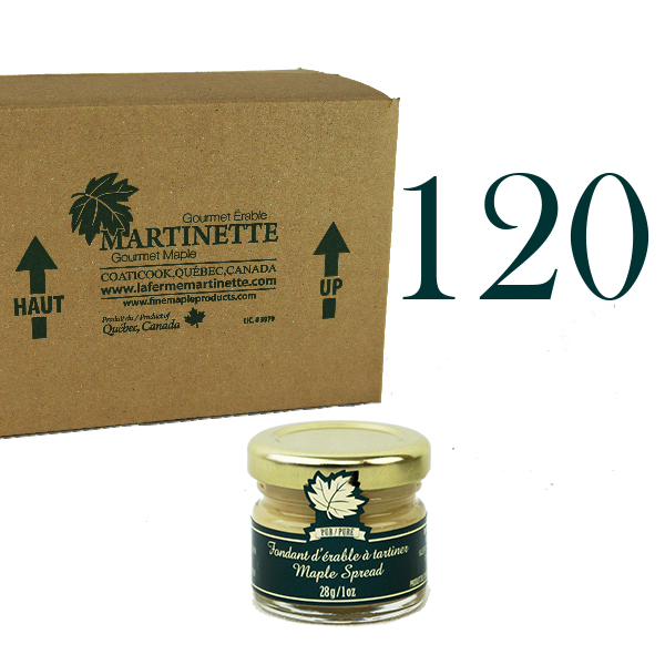 Pure Maple Spread - 120 x 28g/1oz - Mignons Glass jars